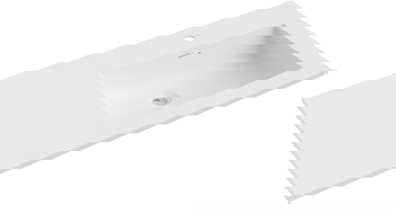 Mexen Otis countertop sink right 101 x 46.5 cm, white matte - 25181001P