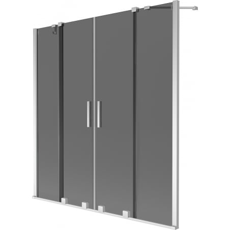Mexen Velar Duo 2-panel sliding bath screen 160 x 150 cm, graphite, chrome - 896-160-000-42-01