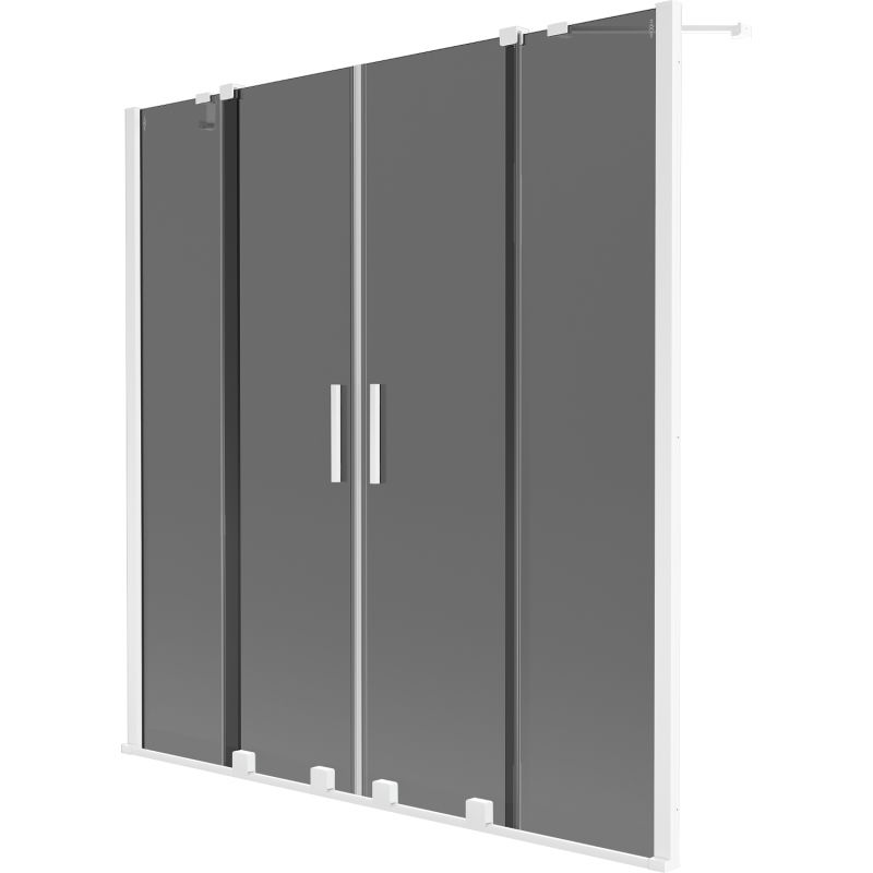 Mexen Velar Duo 2-panel sliding bath screen 160 x 150 cm, graphite, white - 896-160-000-42-20