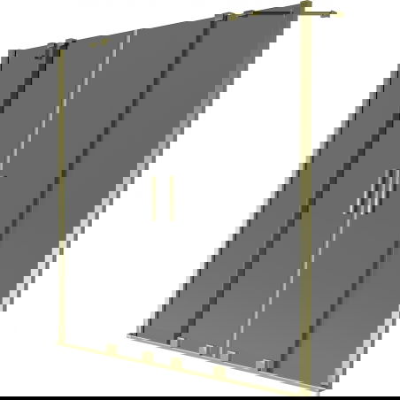 Mexen Velar Duo two-wing sliding bath screen 160 x 150 cm, graphite, gold - 896-160-000-42-50