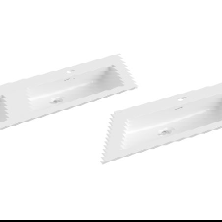 Mexen Otis countertop inset double washbasin 121 x 46.5 cm, white gloss - 25181200D