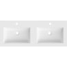 Mexen Otis built-in countertop double washbasin 121 x 46.5 cm, matt white - 25181201D
