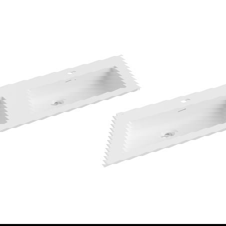 Mexen Otis built-in countertop double washbasin 121 x 46.5 cm, matt white - 25181201D