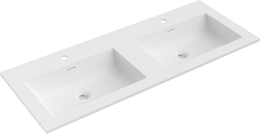 Mexen Otis double countertop sink 121 x 46.5 cm, white matte - 25181201D