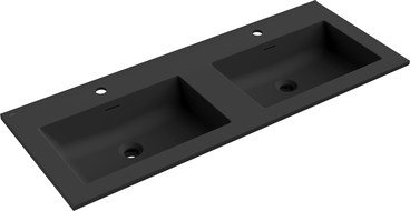 Mexen Otis double countertop basin 121 x 46.5 cm, matte black - 25181271D