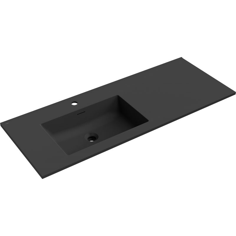 Mexen Otis countertop washbasin left 121 x 46.5 cm, black matte - 25181271L