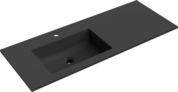Mexen Otis left countertop washbasin 121 x 46.5 cm, matte black - 25181271L