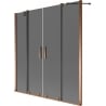 Mexen Velar Duo 2-wing retractable bath screen 160 x 150 cm, graphite, rose gold - 896-160-000-42-60