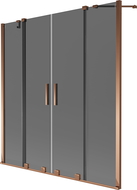 Mexen Velar Duo 2-wing retractable bath screen 160 x 150 cm, graphite, rose gold - 896-160-000-42-60
