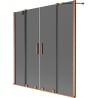 Mexen Velar Duo 2-wing sliding bath screen 160 x 150 cm, graphite, brushed copper - 896-160-000-42-65