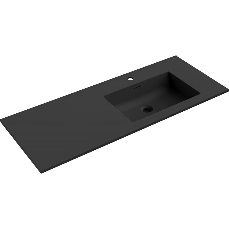 Mexen Otis built-in countertop washbasin right 121 x 46.5 cm, black matte - 25181271P