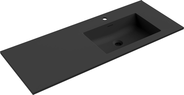 Mexen Otis built-in countertop washbasin right 121 x 46.5 cm, black matte - 25181271P