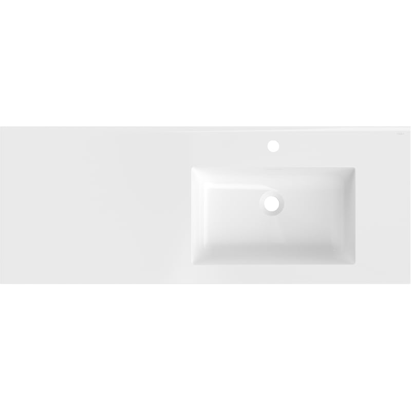 Mexen Otis recessed countertop basin, right 121 x 46.5 cm, white gloss - 25181200P