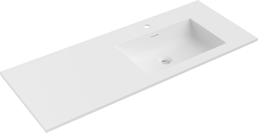 Mexen Otis countertop recessed washbasin right 121 x 46.5 cm, white matte - 25181201P