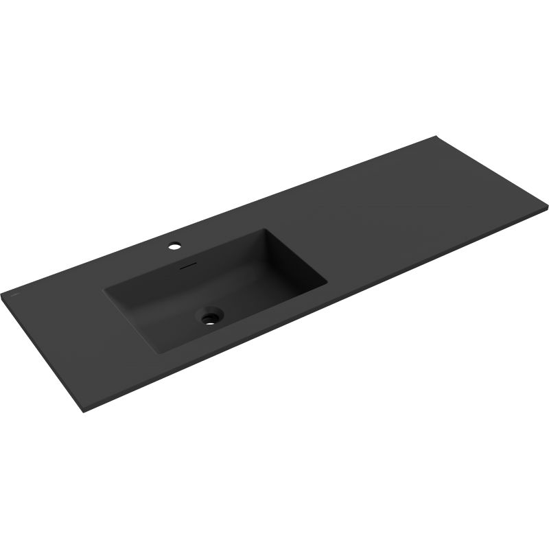 Mexen Otis countertop washbasin left 141 x 46.5 cm, black matte - 25181471L