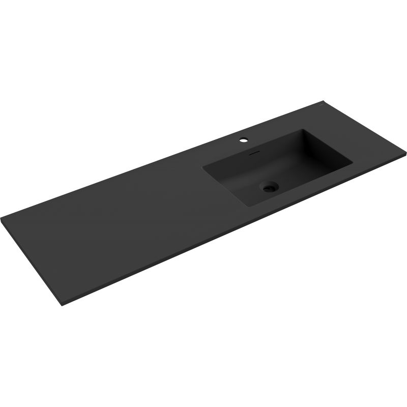 Mexen Otis countertop basin right 141 x 46.5 cm, matte black - 25181471P