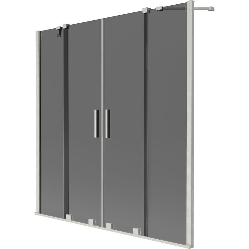 Mexen Velar Duo bath screen 2-wing sliding 160 x 150 cm, graphite, brushed nickel - 896-160-000-42-97