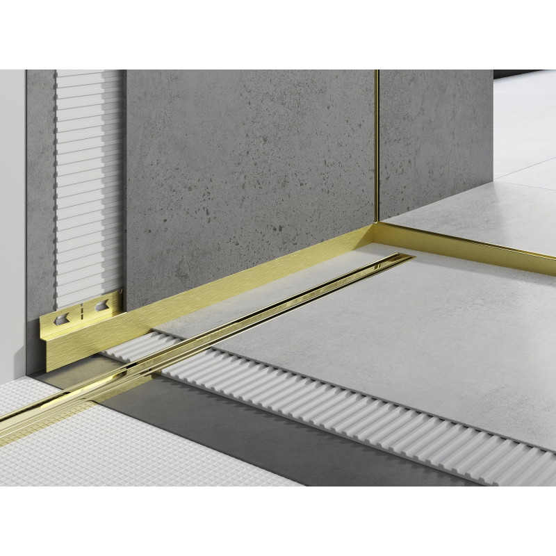 Mexen Line-B front shower strip 130 cm, brushed gold - 185503130U