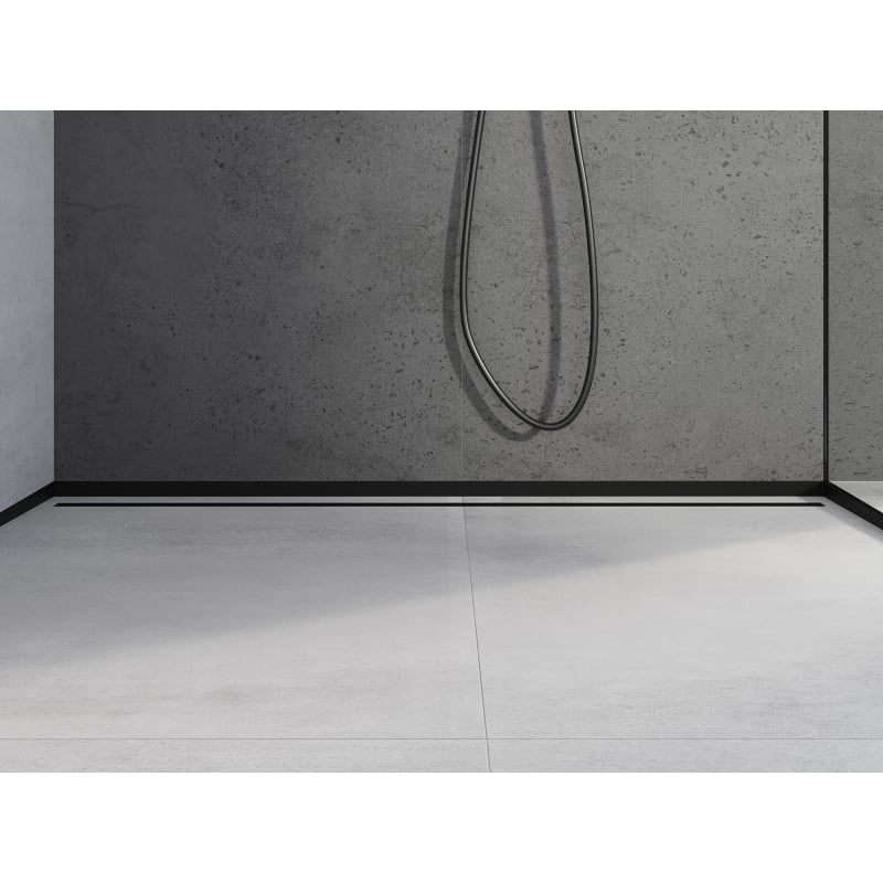 Mexen Line-B shower tray front trim 180 cm, black - 187003180U