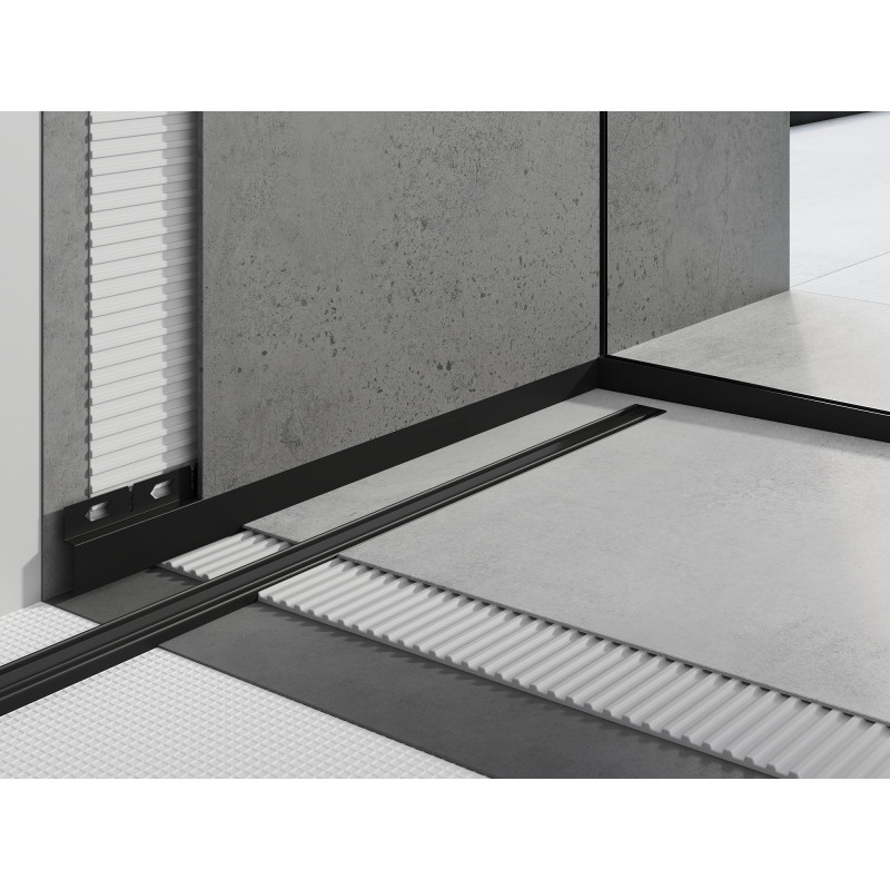 Mexen Line-B front shower tray strip 180 cm, black - 187003180U