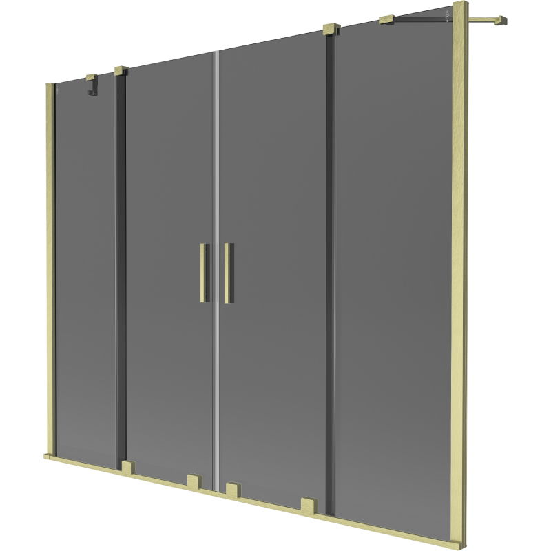 Mexen Velar Duo 2-panel sliding bathtub screen 170 x 150 cm, graphite, brushed gold - 896-170-000-42-55