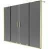 Mexen Velar Duo 2-panel retractable bath screen 170 x 150 cm, graphite, brushed gold - 896-170-000-42-55