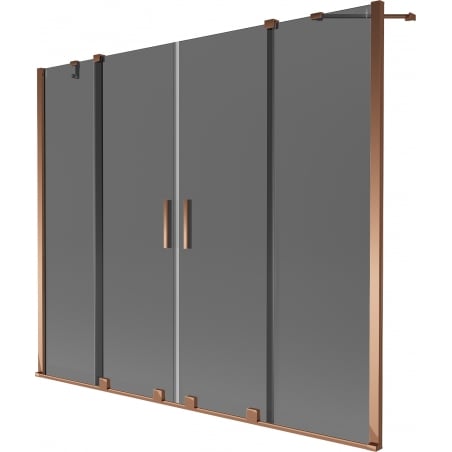 Mexen Velar Duo 2-wing sliding bath screen 170 x 150 cm, graphite, rose gold - 896-170-000-42-60