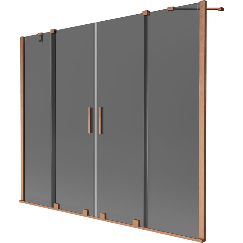 Mexen Velar Duo 2-panel sliding bathtub screen 170 x 150 cm, graphite, brushed copper - 896-170-000-42-65