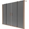Mexen Velar Duo 2-panel sliding bath screen 170 x 150 cm, graphite, brushed copper - 896-170-000-42-65