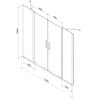 Mexen Velar Duo 2-panel sliding bath screen 170 x 150 cm, graphite, brushed copper - 896-170-000-42-65