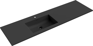 Mexen Otis countertop inset sink left 161 x 46.5 cm, matte black - 25181671L
