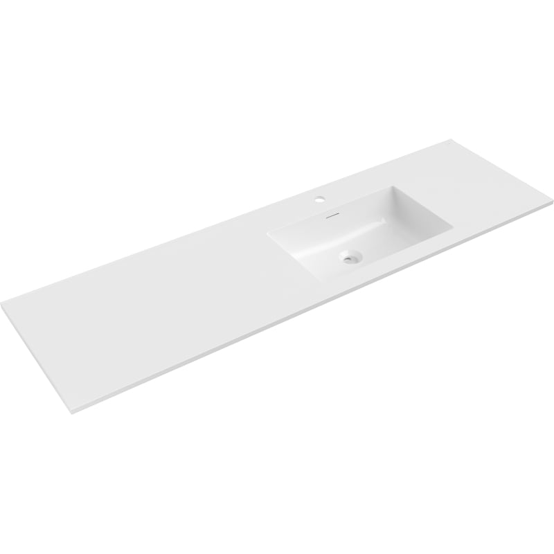 Mexen Otis countertop recessed sink right 161 x 46.5 cm, white gloss - 25181600P