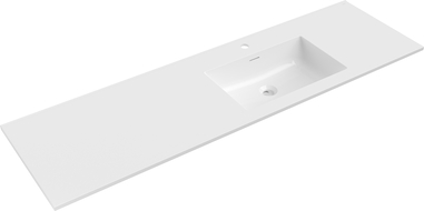 Mexen Otis countertop recessed sink right 161 x 46.5 cm, white gloss - 25181600P
