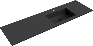 Mexen Otis countertop washbasin right 161 x 46.5 cm, matte black - 25181671P