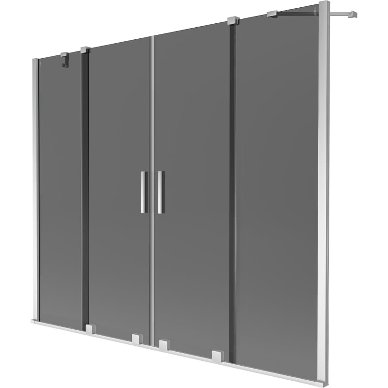 Mexen Velar Duo sliding bath screen 2-wing 190 x 150 cm, graphite, chrome - 896-190-000-42-01