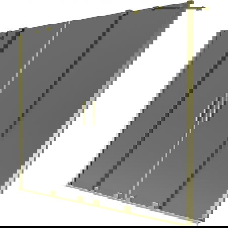 Mexen Velar Duo bath screen 2-panel sliding 190 x 150 cm, graphite, gold - 896-190-000-42-50