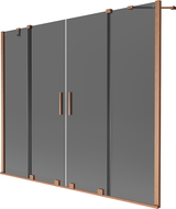 Mexen Velar Duo bath screen 2-wing sliding 190 x 150 cm, graphite, brushed copper - 896-190-000-42-65