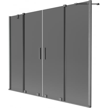 Mexen Velar Duo two-panel sliding shower screen 190 x 150 cm, graphite, brushed gun gray - 896-190-000-42-66