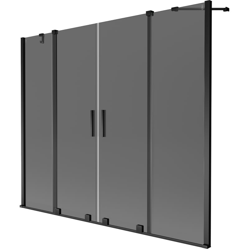 Mexen Velar Duo 2-panel sliding bathtub screen 190 x 150 cm, graphite, black - 896-190-000-42-70