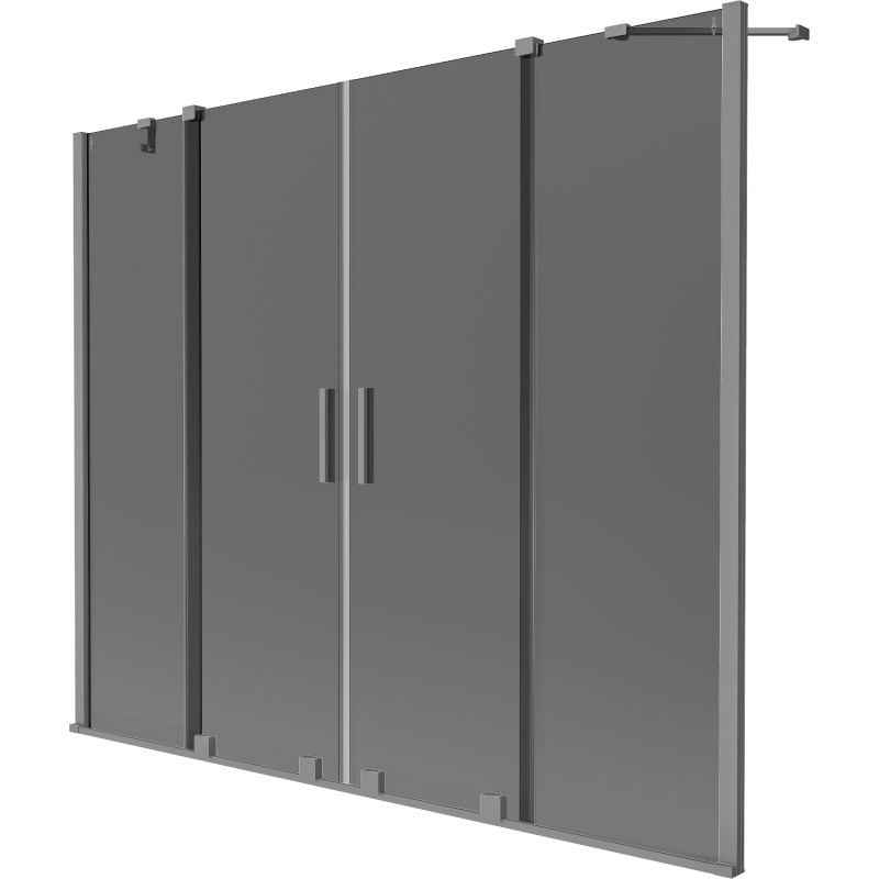 Mexen Velar Duo bathtub screen 2-wing sliding 190 x 150 cm, graphite, gun metal - 896-190-000-42-95