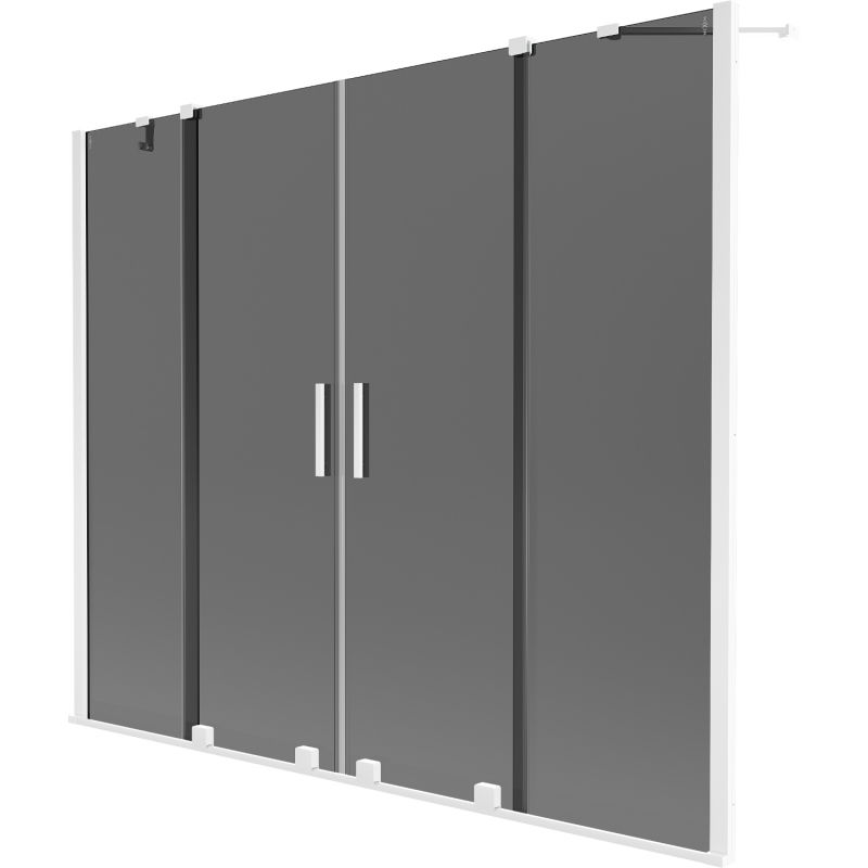Mexen Velar Duo bathtub screen 2-wing sliding 200 x 150 cm, graphite, white - 896-200-000-42-20