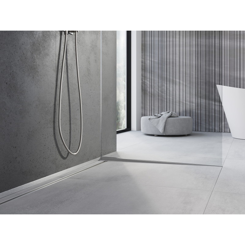 Mexen Line-B sloping strip for glass 120 cm right, inox - 181004120R