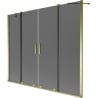 Mexen Velar Duo bathtub screen 2-panel sliding 200 x 150 cm, graphite, gold - 896-200-000-42-50
