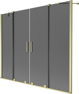 Mexen Velar Duo 2-wing sliding bath screen 200 x 150 cm, graphite, brushed gold - 896-200-000-42-55