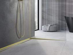 Mexen Line-B sloped strip for glass 120 cm right, golden brush - 185504120R