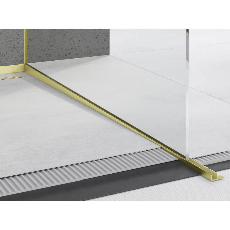 Mexen Line-B drainage strip for glass 180 cm right, brushed gold - 185504180R