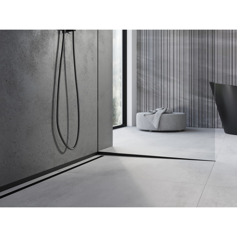 Mexen Line-B drip edge strip for glass 120 cm right, black - 187004120R