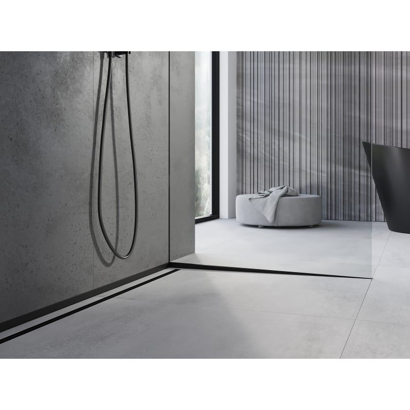 Mexen Line-B sloped strip for glass 120 cm right, black - 187004120R