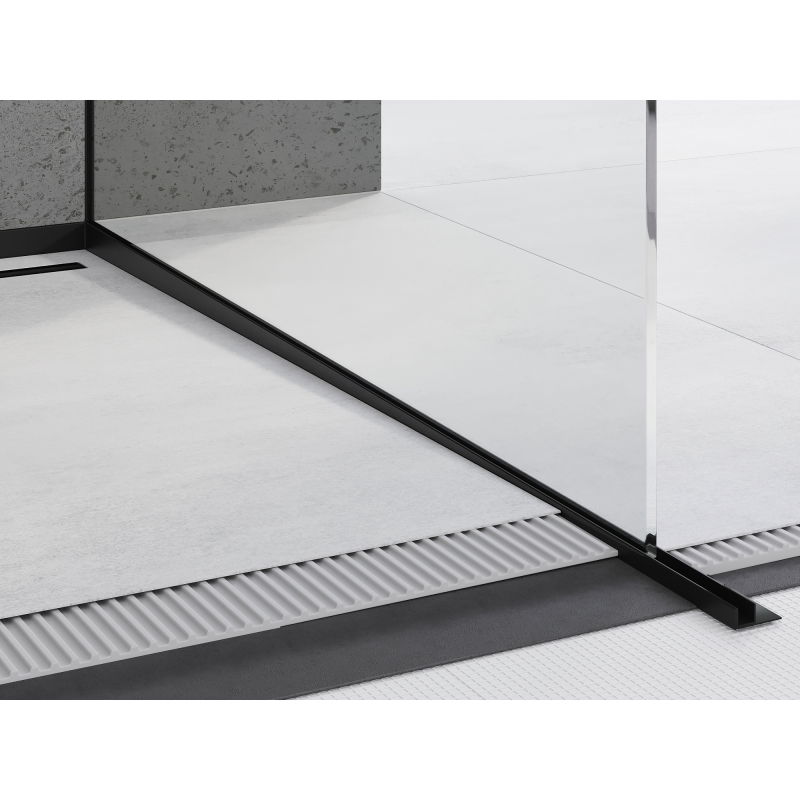 Mexen Line-B sloped strip for glass 120 cm right, black - 187004120R