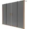 Mexen Velar Duo bath screen 2-panel sliding 200 x 150 cm, graphite, brushed copper - 896-200-000-42-65